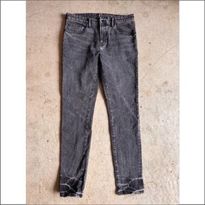 PRPS Jeans Mens 34x34 Black Windsor Tapered Skinny Fit Distressed Stretch Denim